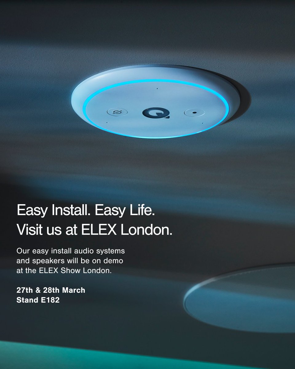 Q Acoustics (@qacoustics) on Twitter photo Our <a href="/Elexshow/">Elex Trade Show</a> tour is back on the road. The easy install team will be at Alexandra Palace, London this week (27th& 28th) demoing our range of easy install single/multiroom audio systems and speakers - including the utterly unique E300A. Visit us at stand E182. <a href="/proelectrician/">Professional Electrician & Installer</a> Our <a href="/Elexshow/">Elex Trade Show</a> tour is back on the road. The easy install team will be at Alexandra Palace, London this week (27th& 28th) demoing our range of easy install single/multiroom audio systems and speakers - including the utterly unique E300A. Visit us at stand E182. <a href="/proelectrician/">Professional Electrician & Installer</a>