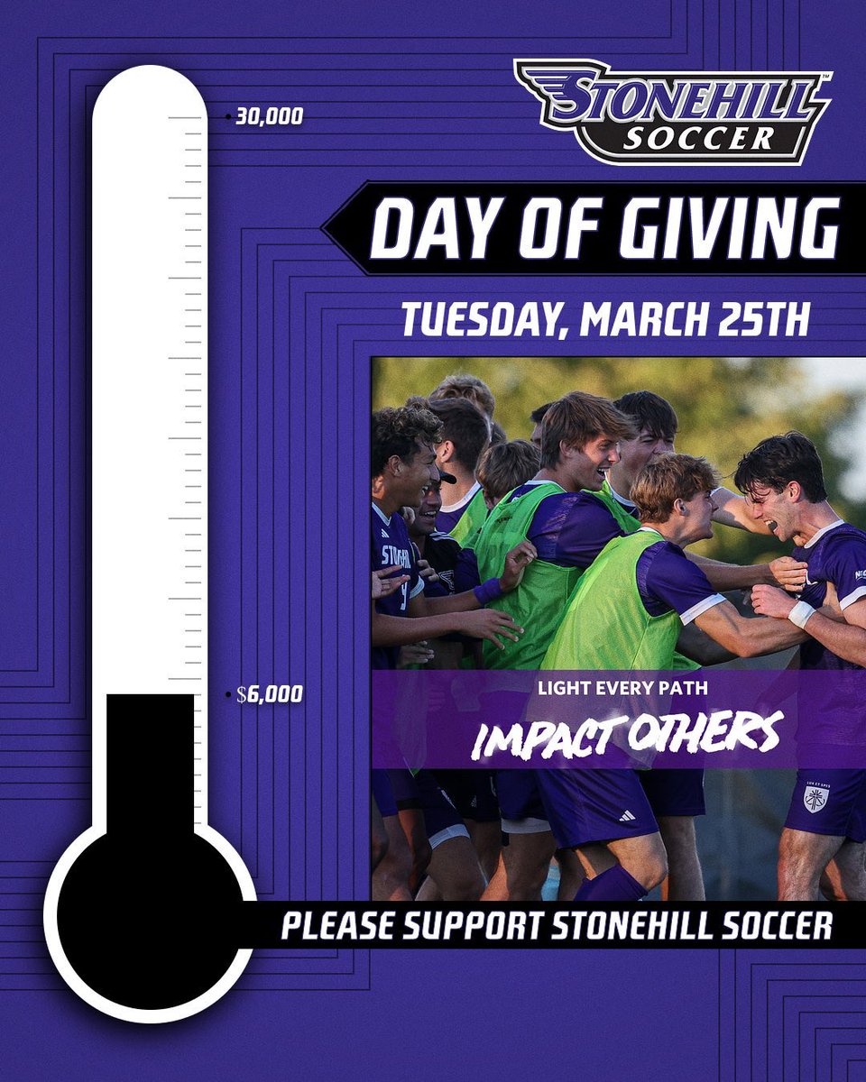 Tomorrow is the 6th Annual Stonehill Day of Light and Hope Giving Day.  Please consider designating your gift to men's soccer as your support is always appreciated.  #gohill #stonehilllightandhope

Giving Link: stonehill.edu/giving/stonehi…