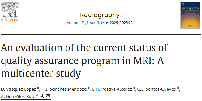 📢Research article available!
📰An evaluation of the current status of quality assurance program in MRI: A multicenter study
🖊️D. Vásquez López et al
🔗doi.org/10.1016/j.radi…