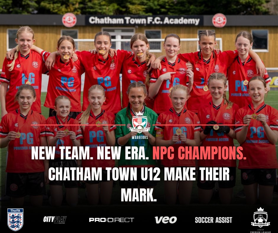 JPL_WARRIORS's tweet photo. 🏆 CHAMPIONS! 🏆

Chatham Town Youth U12 are crowned NPC Champions in their debut JPL Warriors season! 12 wins, 51 goals scored, and one unforgettable campaign. Hard work, resilience &amp; pure desire delivered the title!

#JPLWarriors #Champions #NextGen #PathwayToSuccess https://t.co/NwC8ZveOG1