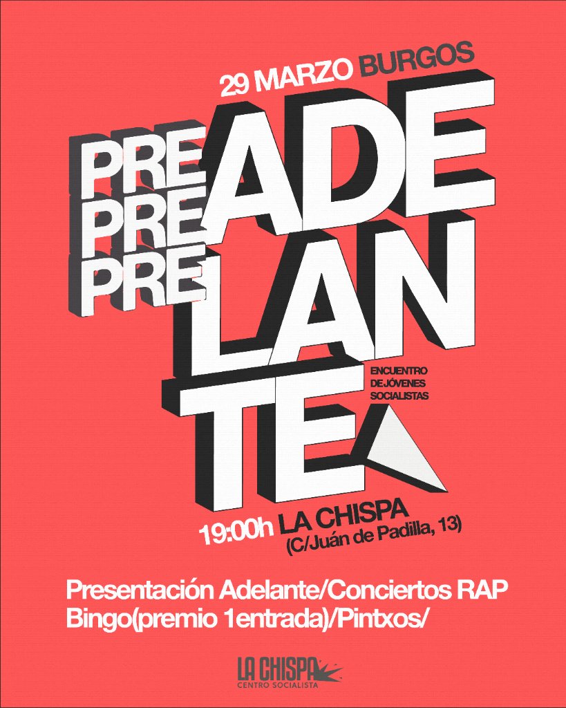 CJS_Burgos's tweet image. Este sábado en Burgos presentaremos el Adelante en este evento con rap, bingo con premio de una entrada al encuentro, comida y bebida.
Si tienes pensado venir al Adelante pásate a por tu entrada, o simplemente ven a disfrutar.