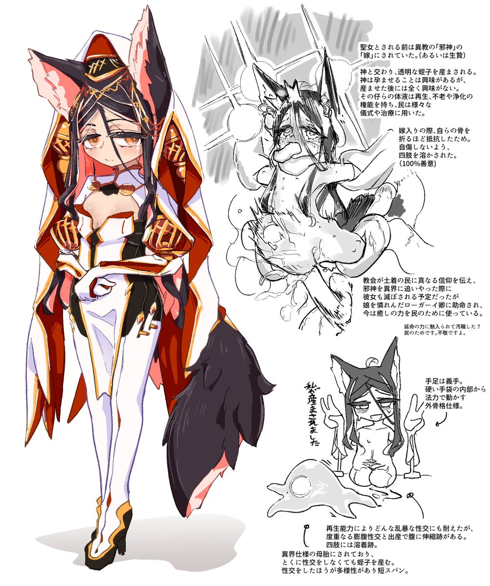 #フォロワーさんから私にオススメの要素を貰ってえっちな聖女をつくる
えっちしているほう。切断描写あり。 