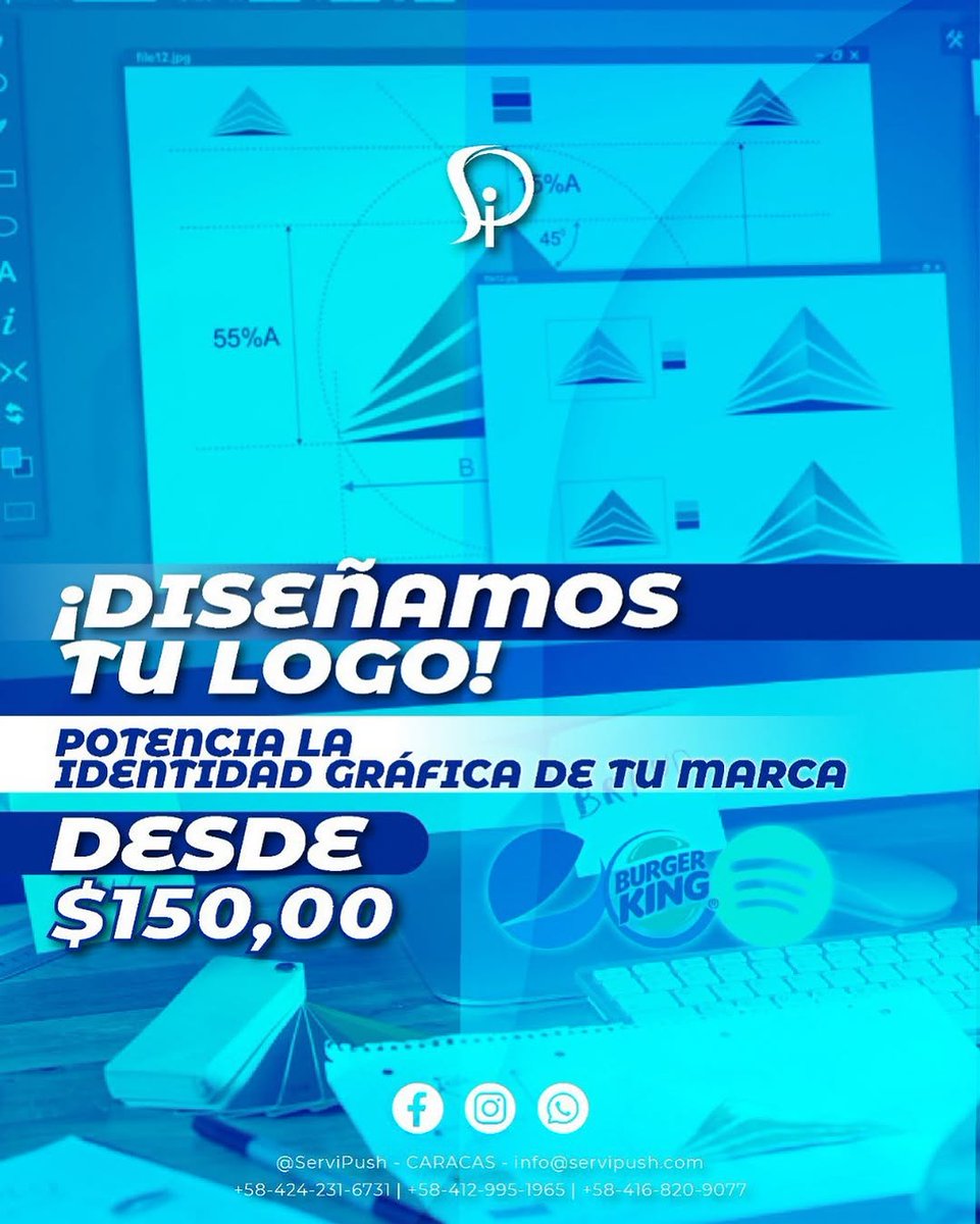 servipush's tweet photo. Una identidad visual sólida conecta con tus clientes y hace que tu marca destaque. En @Servipush diseñamos logos únicos y creamos identidades gráficas que transmiten profesionalismo y confianza.
✨ Solo $150. ¡Contáctanos y transforma tu negocio! 🚀
#DiseñoDeLogos #Servipush https://t.co/s1QuVlDRbD