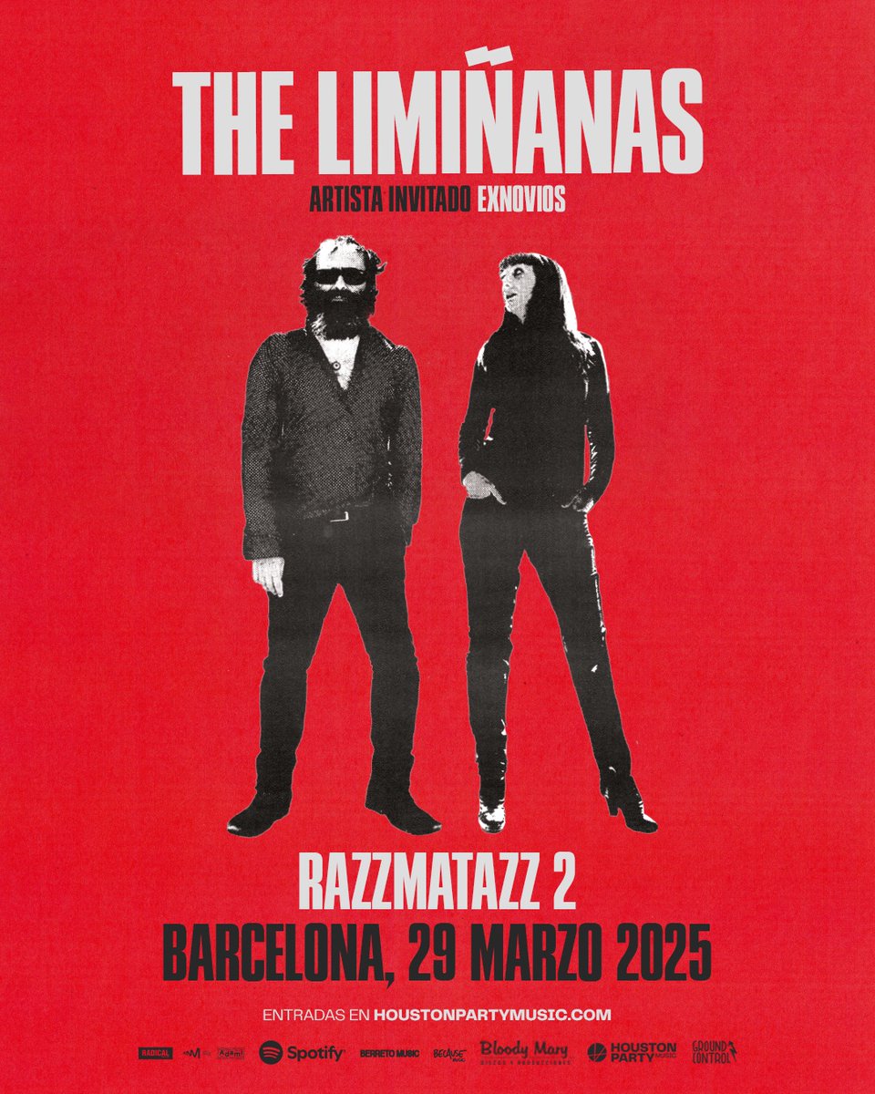 Bloody Mary Discos y Producciones (@discosbloodym) on Twitter photo Barnaaaa !! Que <a href="/theliminanas/">The Limiñanas</a> + <a href="/exnoviosband/">Exnovios</a> la lían este sábado 29 en <a href="/RazzmatazzClubs/">RazzmatazzClubs</a> 2 !! Los de Cabestany presentarán "Faded" quizás su disco más redondo e hipnótico !!!
Atentxs que quedan pocas entraditas: ticketmaster.es/event/the-limi… <a href="/Houston_Party/">Houston Party</a> <a href="/GroundControlSP/">Ground Control</a> Barnaaaa !! Que <a href="/theliminanas/">The Limiñanas</a> + <a href="/exnoviosband/">Exnovios</a> la lían este sábado 29 en <a href="/RazzmatazzClubs/">RazzmatazzClubs</a> 2 !! Los de Cabestany presentarán "Faded" quizás su disco más redondo e hipnótico !!!
Atentxs que quedan pocas entraditas: ticketmaster.es/event/the-limi… <a href="/Houston_Party/">Houston Party</a> <a href="/GroundControlSP/">Ground Control</a>