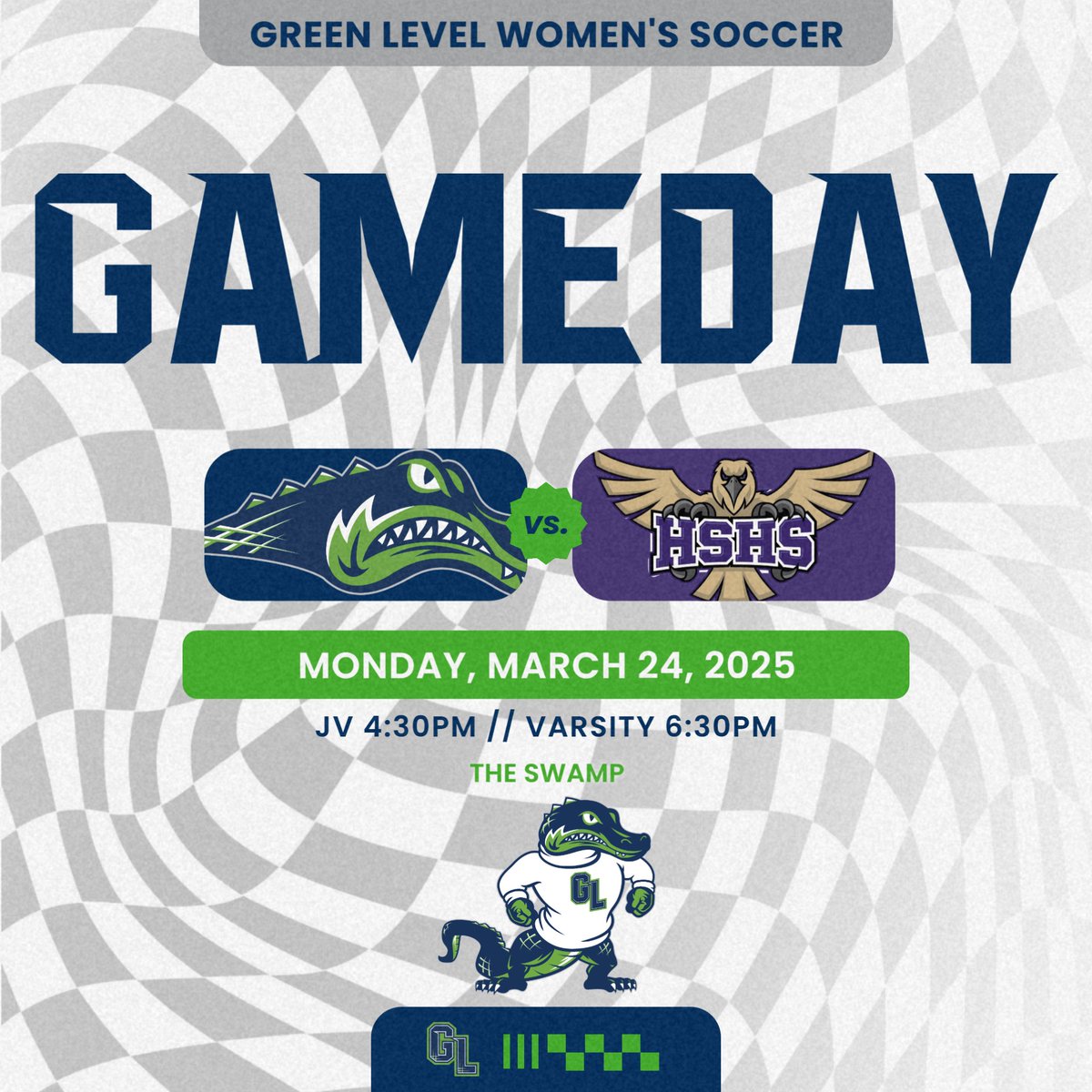 G_L_ATHLETICS's tweet photo. Back in action. Back at home!
The Green Level women's soccer team hosts #8 Holly Springs for some #SWACtion at The Swamp this evening!
#ChompCity https://t.co/X1gSbc0j05