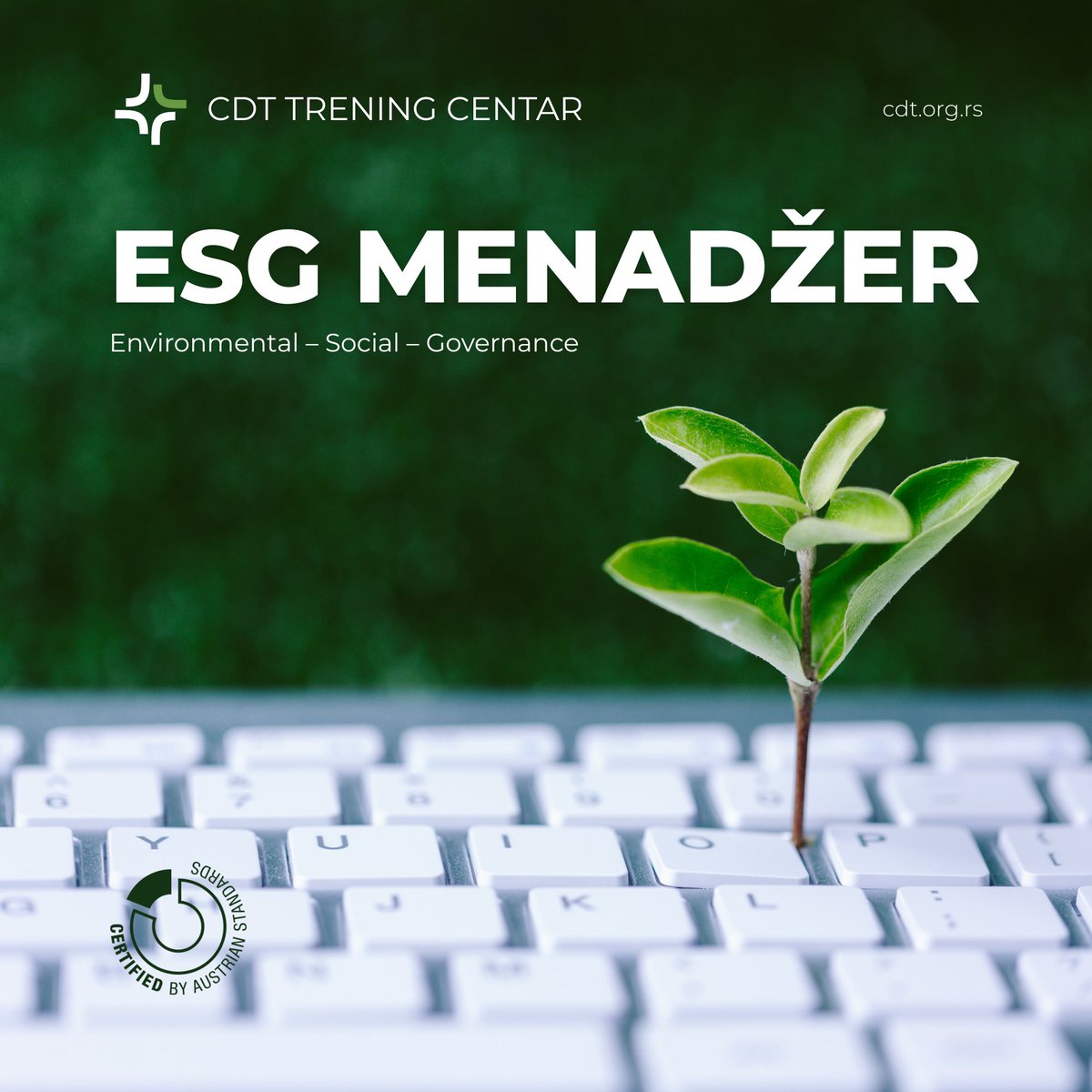 cdtsrbija's tweet photo. Postanite sertifikovani ESG menadžer! ✅

Održivost i ESG principi (Environmental, Social, Governance) postaju ključni za uspešno poslovanje!

Preduzeća se suočavaju sa novim regulativama EU, poput CSRD i CSDDD, a stručnost u ovoj oblasti donosi prednost na tržištu. https://t.co/xaDQT4PCO9