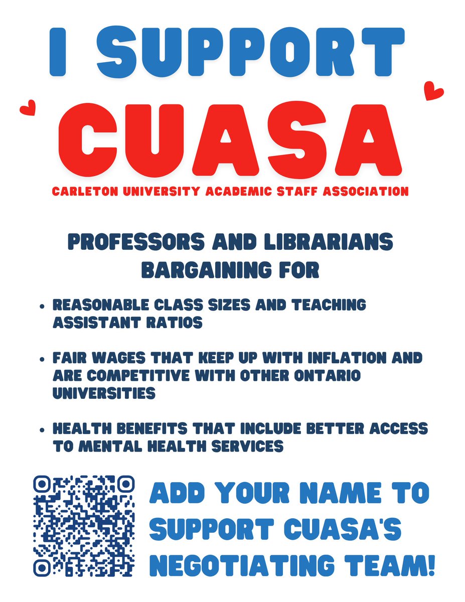 CUASA (@cuasa) on Twitter photo Sign in support of professors and librarians fighting for a fair and equitable collective agreement!  #cuasaWorks
actionnetwork.org/petitions/supp… Sign in support of professors and librarians fighting for a fair and equitable collective agreement!  #cuasaWorks
actionnetwork.org/petitions/supp…