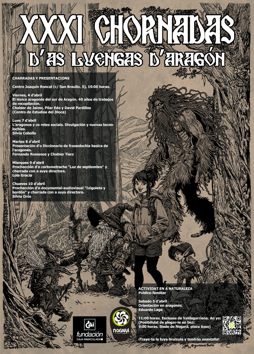 🗣 XXXI Chornadas d'as Luengas d'Aragón 📚
📆 4-10 d'abril-'25
📍Centro Joaquín Roncal, c/San Braulio, 5. Zaragoza