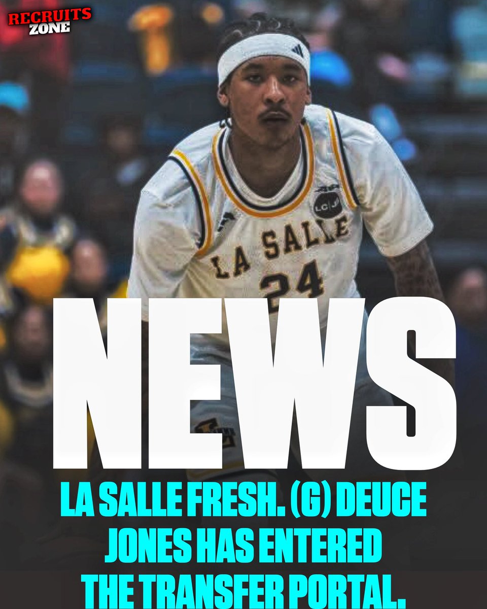 INFO: La Salle fresh. (G) Deuce Jones has entered the transfer portal, he tells me (<a href="/madehoops/">MADE Hoops</a> ). 

Averaged 12.5 PPG, 4.2 RPG, 2.8 APG, &amp; 1.6 SPG this season in 33 GP. 

Expecting him to be a hot commodity within the recruiting realm.