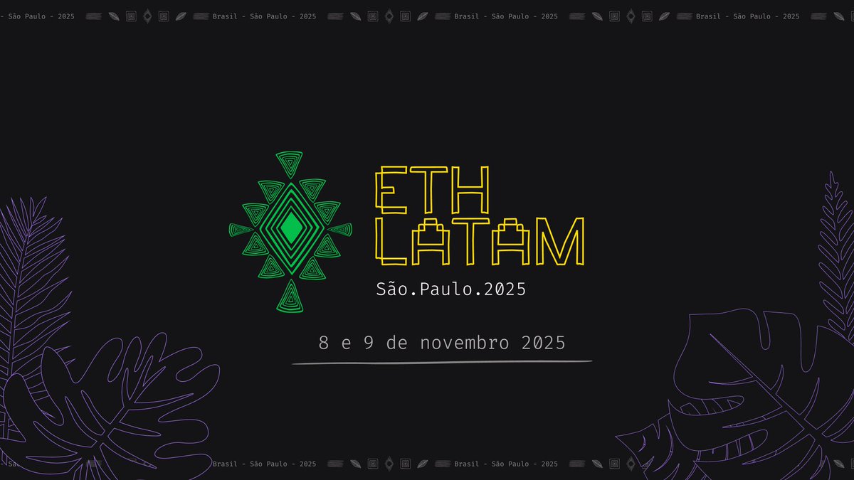 ETH Latam (@ethlatam) on Twitter photo It’s official! 🔔
ETH Latam lands in São Paulo 🇧🇷 on November 8–9, as the stopover before <a href="/EFDevcon/">Devconnect ARG</a>
A gathering of builders, dreamers & doers from across Latin America and beyond.
Let’s build this together 💜
🧵👇 It’s official! 🔔
ETH Latam lands in São Paulo 🇧🇷 on November 8–9, as the stopover before <a href="/EFDevcon/">Devconnect ARG</a>
A gathering of builders, dreamers & doers from across Latin America and beyond.
Let’s build this together 💜
🧵👇
