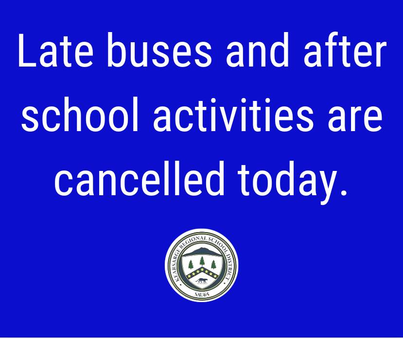 kearsarge65's tweet photo. Late Buses Cancelled today, Monday, March 24, 2025

All afternoon and evening school sponsored activities are cancelled for today https://t.co/KXJnFQ2YMf