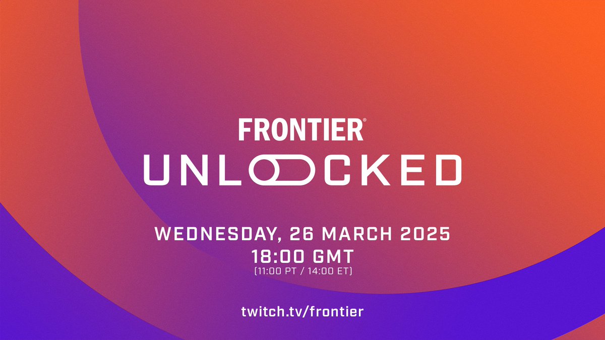 Join us on Wednesday for the March Episode of Frontier Unlocked!

We'll be going over all the latest news and updates for Planet Coaster 2, Planet Zoo and Elite Dangerous!

twitch.tv/frontier