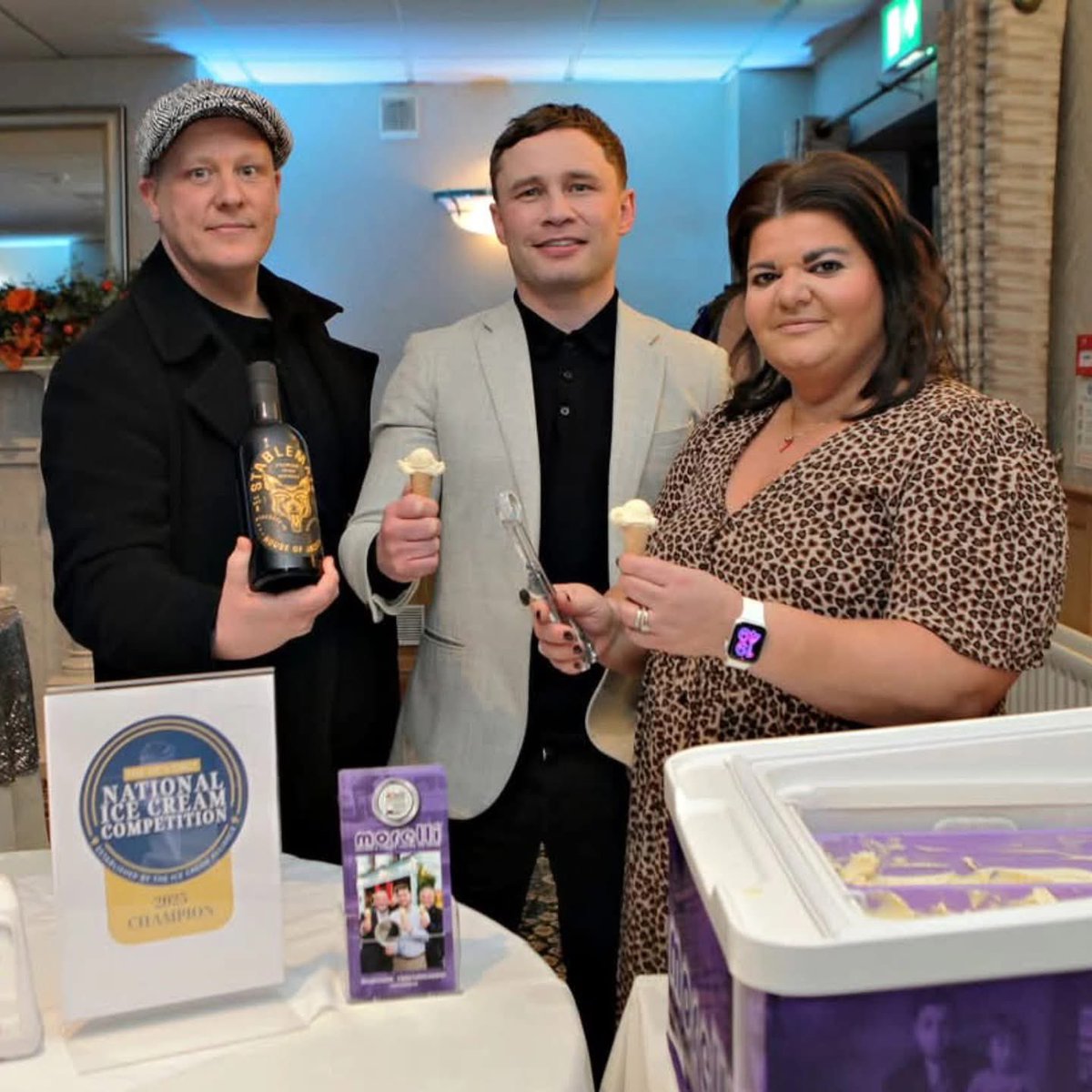 Morelli's Ice Cream (@morelli_1911) on Twitter photo We love a good collab, and this one was an unexpected knock out 🥊 
We made an ice cream with <a href="/RealCFrampton/">Carl Frampton MBE</a> <a href="/StablemateWsky/">Stablemate Whiskey</a> for the <a href="/CausewayChamber/">Causeway Chamber</a> Presidents Dinner
The Whiskey has notes of vanilla and honey. A match made in heaven 🍦 We love a good collab, and this one was an unexpected knock out 🥊 
We made an ice cream with <a href="/RealCFrampton/">Carl Frampton MBE</a> <a href="/StablemateWsky/">Stablemate Whiskey</a> for the <a href="/CausewayChamber/">Causeway Chamber</a> Presidents Dinner
The Whiskey has notes of vanilla and honey. A match made in heaven 🍦