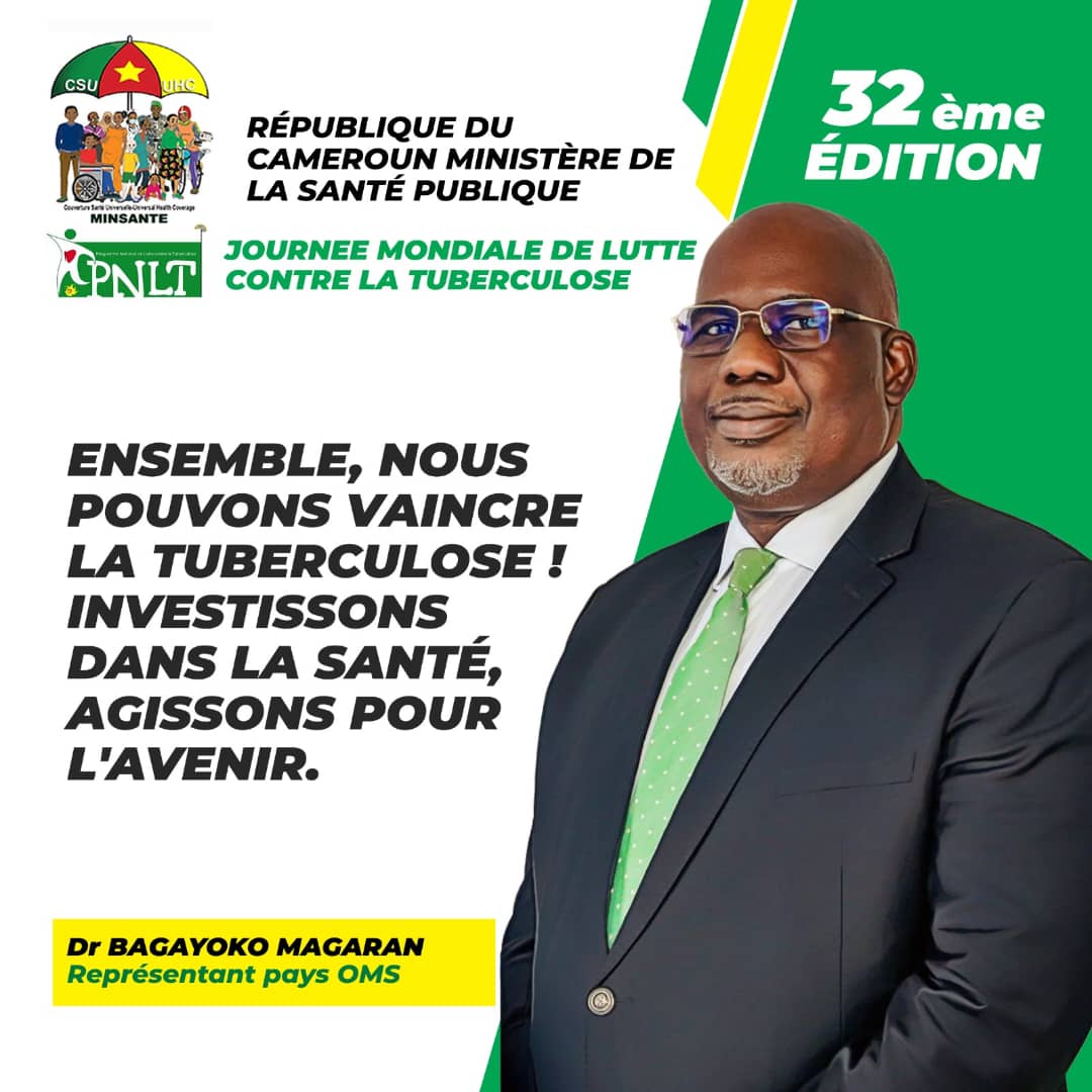 Journée mondiale de lutte contre la #tuberculose
Elle peut être vaincue avec des efforts conjoints. 
Soutenons la recherche, aidons les patients et travaillons ensemble pour un avenir sans tuberculose.
<a href="/MinsanteCMR/">MinsanteCameroun</a>
<a href="/CNLS_Cameroun/">CNLS/NACC</a>
<a href="/whocmr/">WHO Cameroon</a>
<a href="/magaranb/">Magaran Bagayoko</a>
#StopTB #WorldTBDay2025