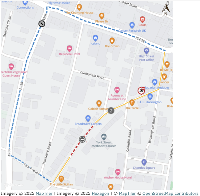 Broadstairs, York Street &amp; Charlotte Street: Closed for 4 days from 1st April to allow for works by <a href="/SouthernWater/">Southern Water</a> : moorl.uk/?o97n01