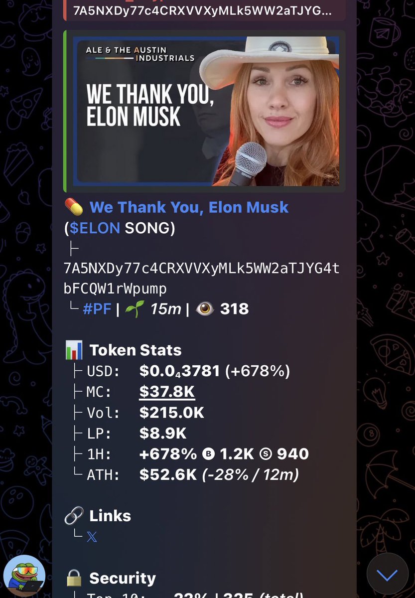 SNavigator07's tweet photo. Watch your entry on $ELON SONG 
Gamble wisely 
CA!

7A5NXDy77c4CRXVVXyMLk5WW2aTJYG4tbFCQW1rWpump https://t.co/D4mjsNBltR