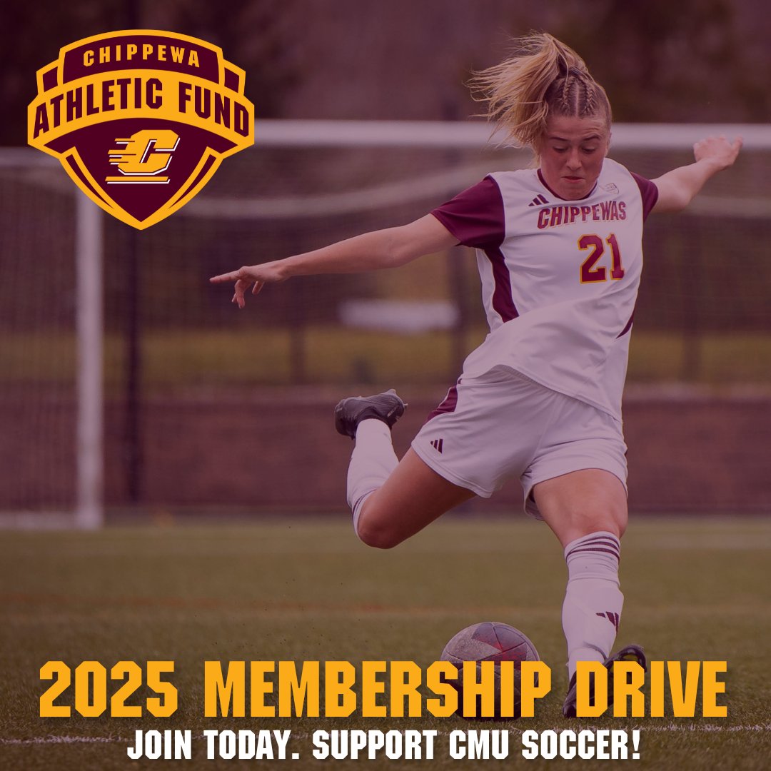 From now until June 27th, the Chippewa Athletic Fund will be running its annual membership drive!

You can join us in supporting CMU’s student-athletes and sports programs! Your gift helps fuel their success on and off the field.

🔗: bit.ly/4chF1RU

#FireUpChips🔥⬆️⚽