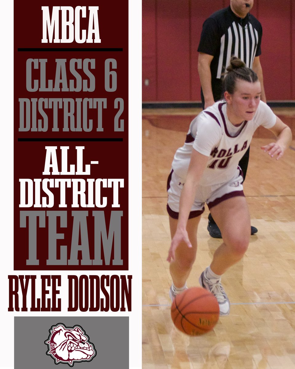 Congratulations to Soph Rylee Dodson on her class 6 all-district team selection. Rylee was also chosen as co-player of the year.