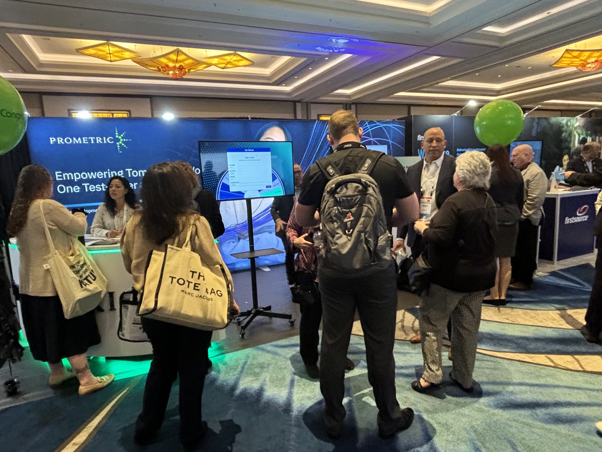 PrometricGlobal's tweet image. Live from ATP 2025! 🎤 Stop by Booth #302 for AI, VR &amp;amp; assessment innovations shaping the future. #ATPGlobal #ATPConf #AI #VR #Assessments #Innovation