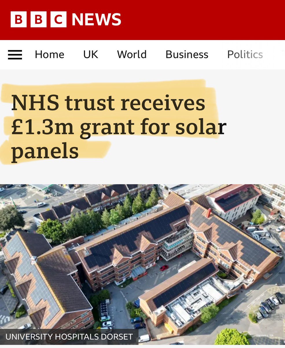 NHS -  can’t afford your cancer treatment but there’s a spare £1.3 million for solar panels (sourced from China)

Yey! Saving the planet, bigots 🤡