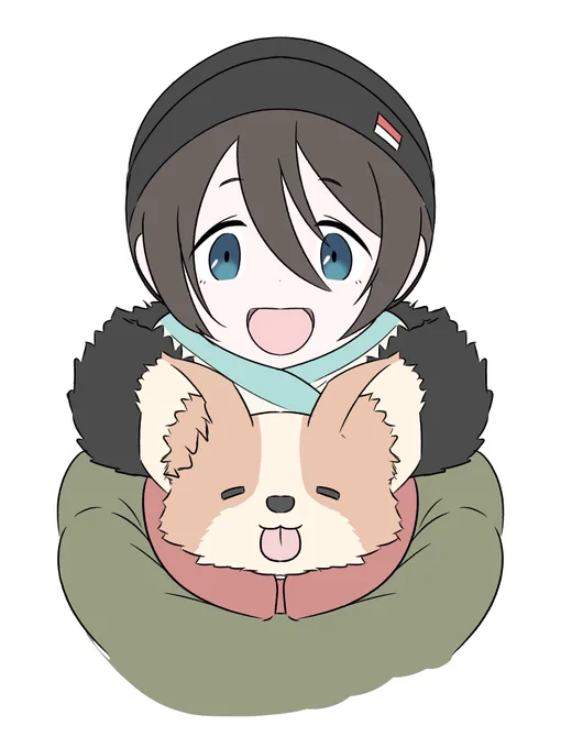 斉藤恵那ちゃん&ちくわ『ゆるキャン△』#イラスト#ゆるキャンΔ 