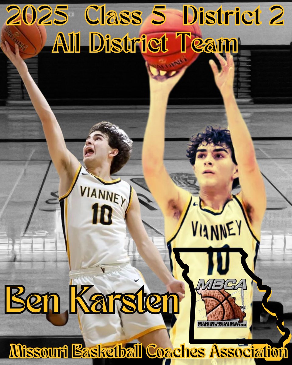 Kevin Walsh (@coachkwalsh) on Twitter photo Congrats to <a href="/BenKarsten/">Ben Karsten</a> for being named to the <a href="/MbcaCoaches/">MBCA</a> Class 5 District 2 All District team!! Well deserved! <a href="/vianneygriffins/">Vianney Griffins</a> Congrats to <a href="/BenKarsten/">Ben Karsten</a> for being named to the <a href="/MbcaCoaches/">MBCA</a> Class 5 District 2 All District team!! Well deserved! <a href="/vianneygriffins/">Vianney Griffins</a>