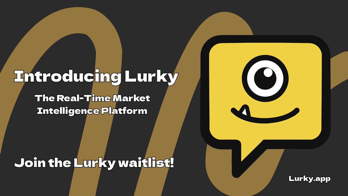 Introducing <a href="/LurkyApp/">Lurky</a>, the market intelligence platform built by Stashh.

When alpha drops in real-time, Lurky is there to listen, understand, and deliver you insights.

👂 Lurky tracks real-time discussions on X, including Spaces.

❓ You can ask Lurky anything about the latest