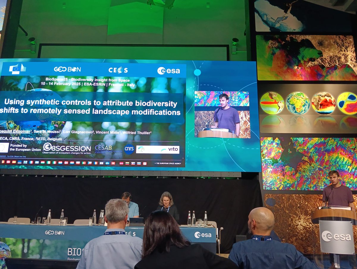 🛰️In February the #BIOSPACE25 conference took place at ESA ESRIN in Italy. 
OBSGESSION participated in this landmark event focused around using #satellite remote sensing for #biodiversity research with posters and workshops🌍
Learn more on: obsgession.eu/news/obsgessio…