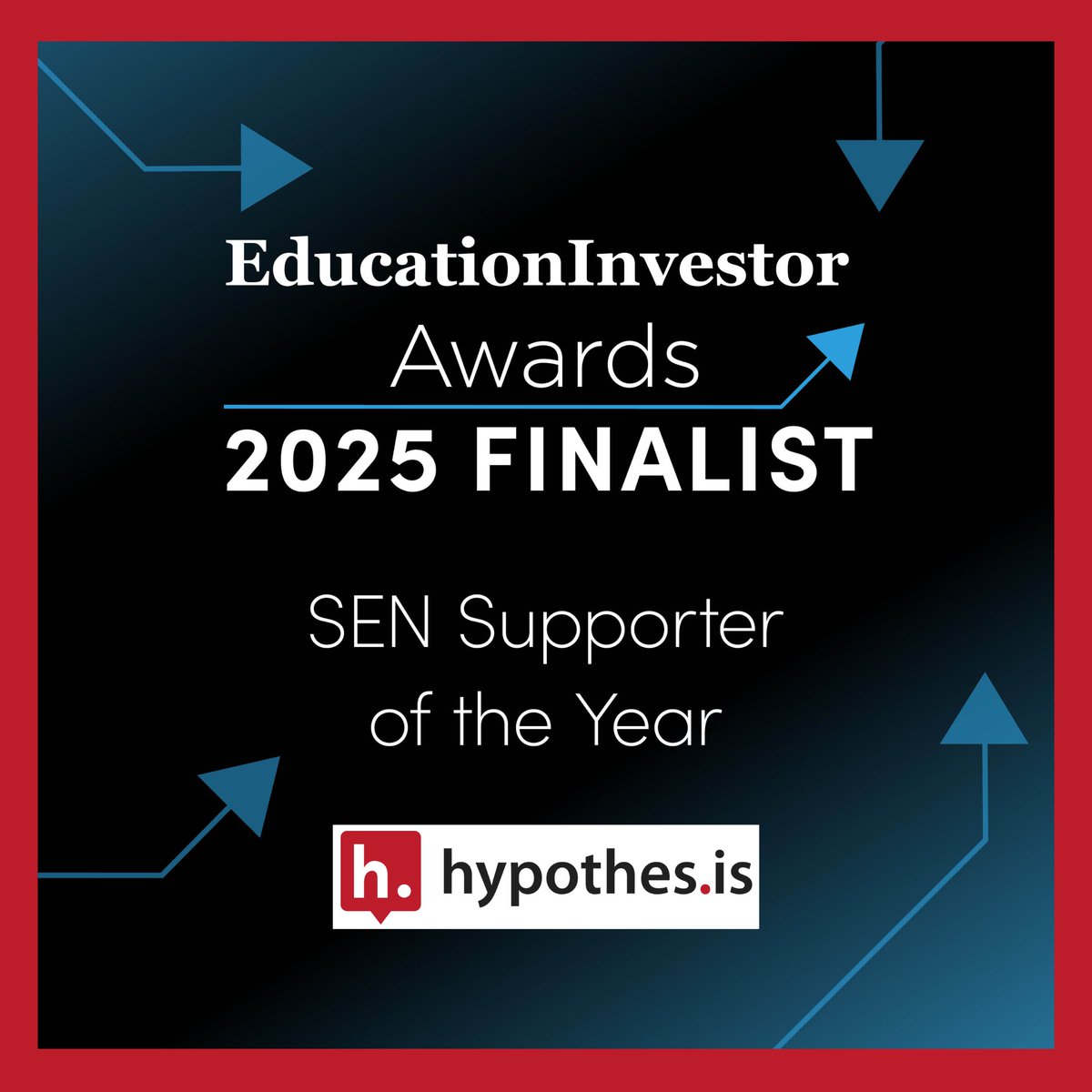 hypothes_is's tweet image. Hypothesis is a finalist for SEN Supporter of the Year at the 2025 #EducationInvestorAwards!

A proud recognition of their work to support inclusive learning for all students.

Learn more: hubs.li/Q03c_Fj70

#EdTech #SENSupport #InclusiveEducation