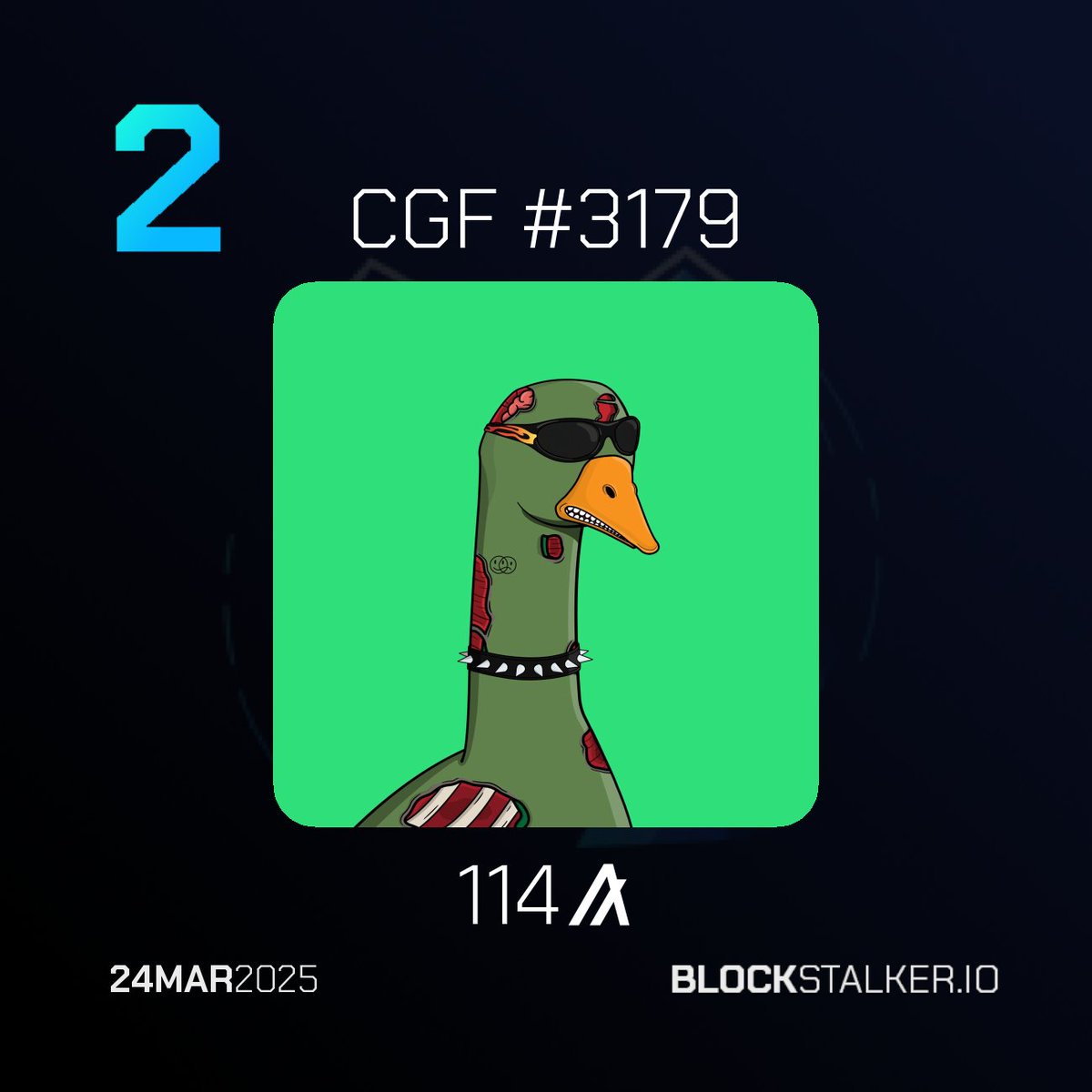 BlockStalkerBot's tweet image. BlockStalker.IO Daily Digest
Top 3 NFT Sales 🖼️
└ 🥇 Algo Yeti 135
└ 🥈 CGF #3179
└ 🥉 BLOPS! 1153