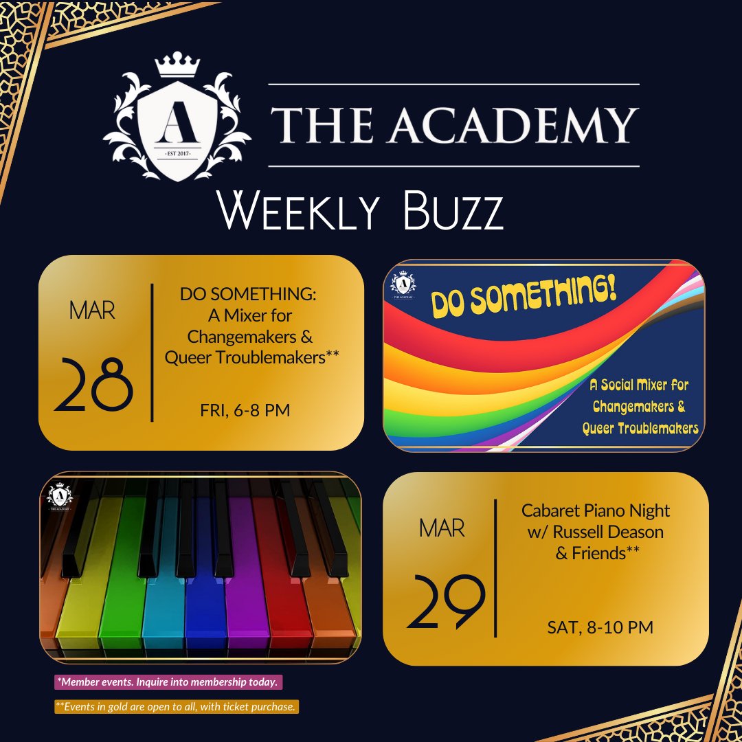 Warm up those vocals and join us for a fabulously gay night at Cabaret Piano Night w/ Russell Deason &amp; Friends! Expect show-stopping performances, endless laughter, and your chance to grab the mic!

📅 Mar 29 | 8-10PM | 📍 The Academy SF

🔗 bit.ly/4iBltvu