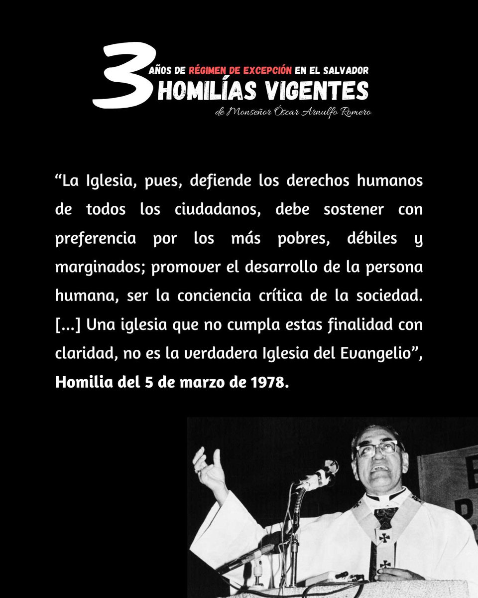 🕯️El mensaje de Monseñor Romero sigue siendo un faro de esperanza y resistencia en favor de las personas más pobres. Desde México, nuestra solidaridad con el pueblo salvadoreño organizado ante las injusticias y violaciones de derechos humanos cometidos por el clan Bukele 🇲🇽🇸🇻