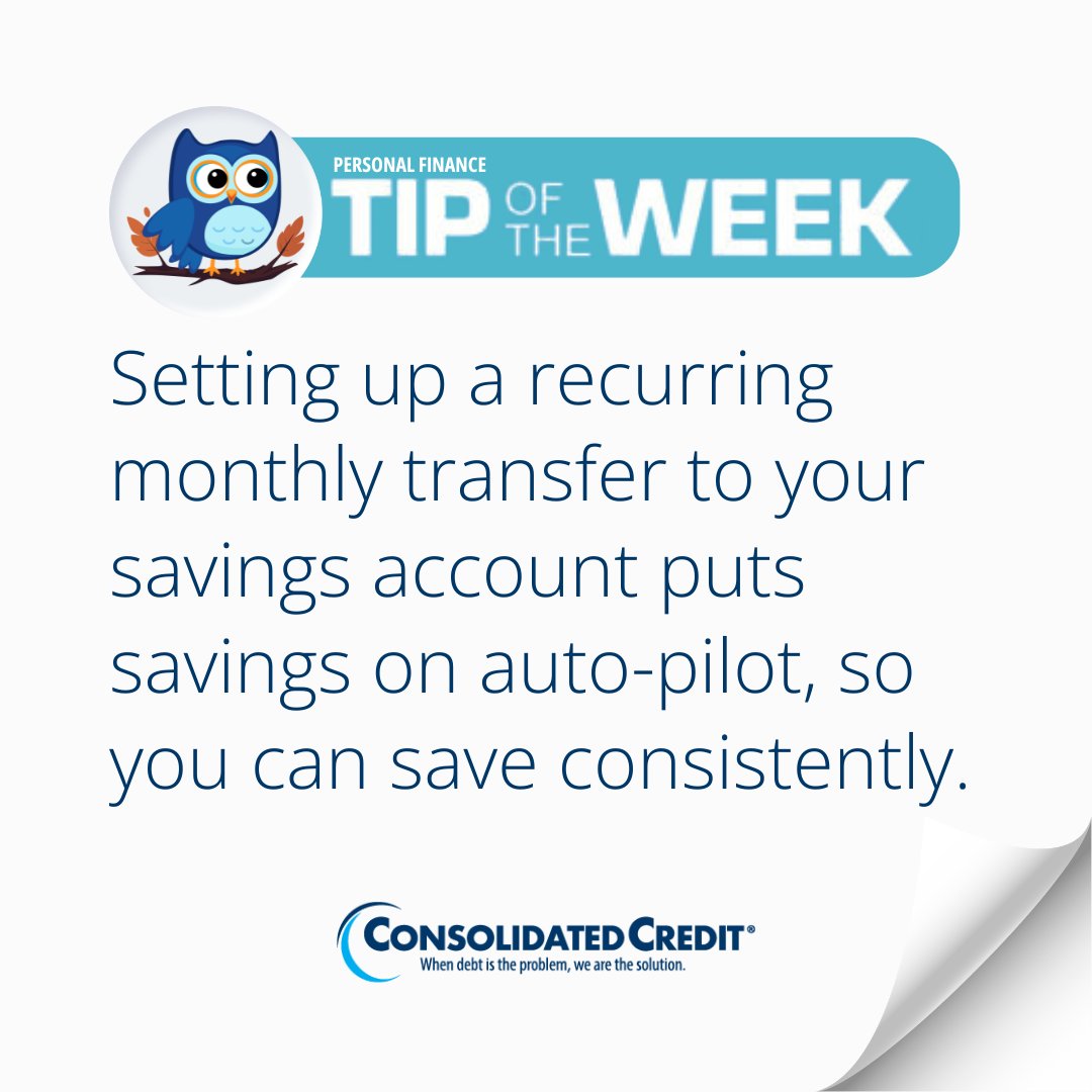 💡TipOftheWeekContest #WINMoney
❤️‍, share, and invite others to follow us for a chance to win $50 in monthly drawings

💰How to save money automatically: ow.ly/rjfG50VnpQR

 #ConsolidatedCredit #CreditCounseling #DebtManagement #DebtSucks ☎️844-450-1789