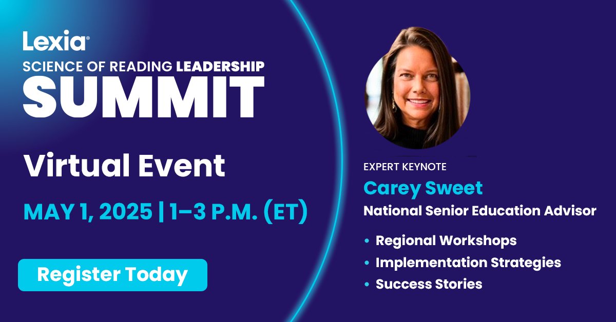 Join FADSS Platinum Partner <a href="/LexiaLearning/">Lexia</a> for their virtual Science of Reading Leadership Summit. 

Connect with regional peers, gain expert insights, and learn practical ways to implement new literacy strategies in your district.

Register 👇
cvent.me/940zOy?utm_sou…