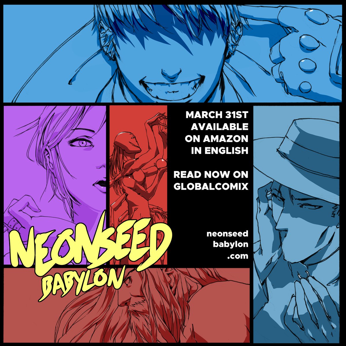 Max_Heka's tweet photo. The first issue of our comic "Neonseed: Babylon" will be available in English on amazon at the end of the month. You can read it for free right now on @globalcomix in multiple languages. 🔗👇 https://t.co/fRn8abufvg