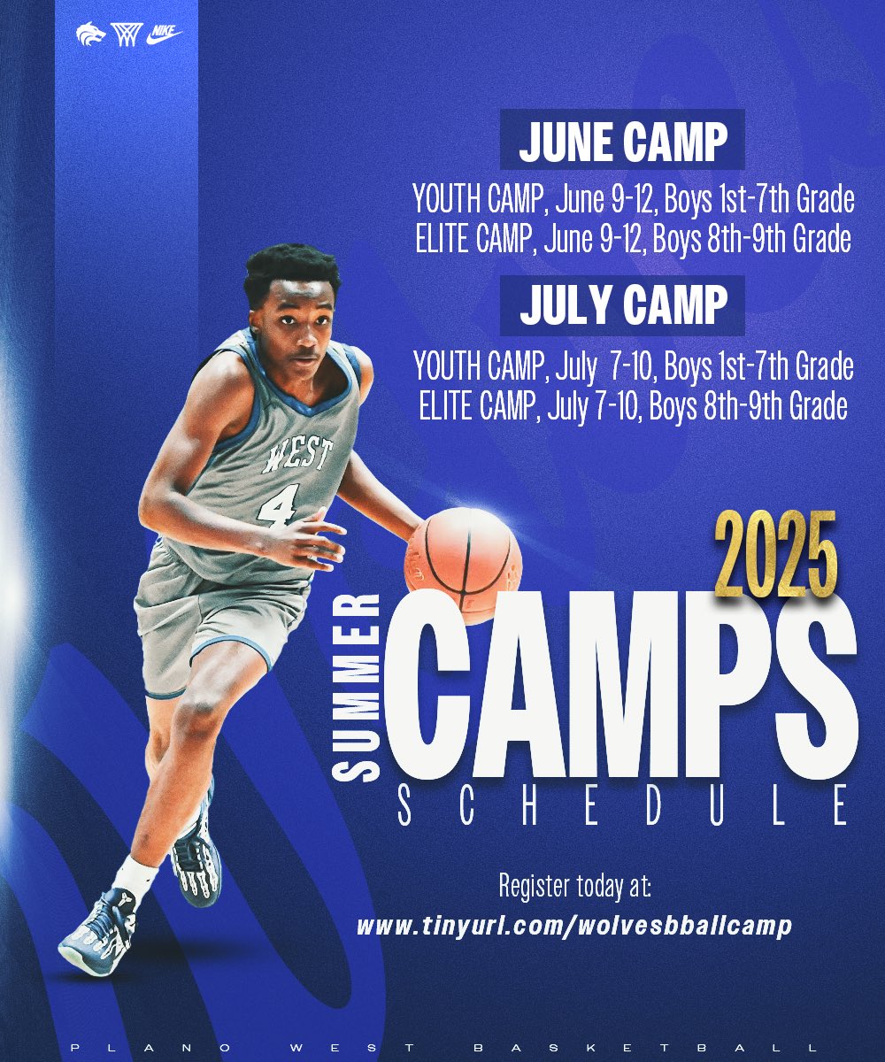SUMMER CAMP REGISTRATION NOW OPEN!

Join us this June or July (or both!) for basketball camp! Spots are limited so register today! Link in bio!

Go Wolves! 🐺