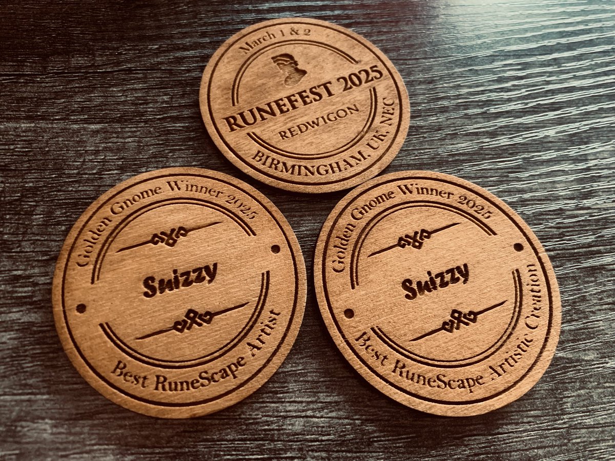 SuizzyOwl's tweet image. Thank you for the special RuneFest crafted wood coins @Redwigon! So thoughtful, hopefully we will get to meet up at the next RF π
