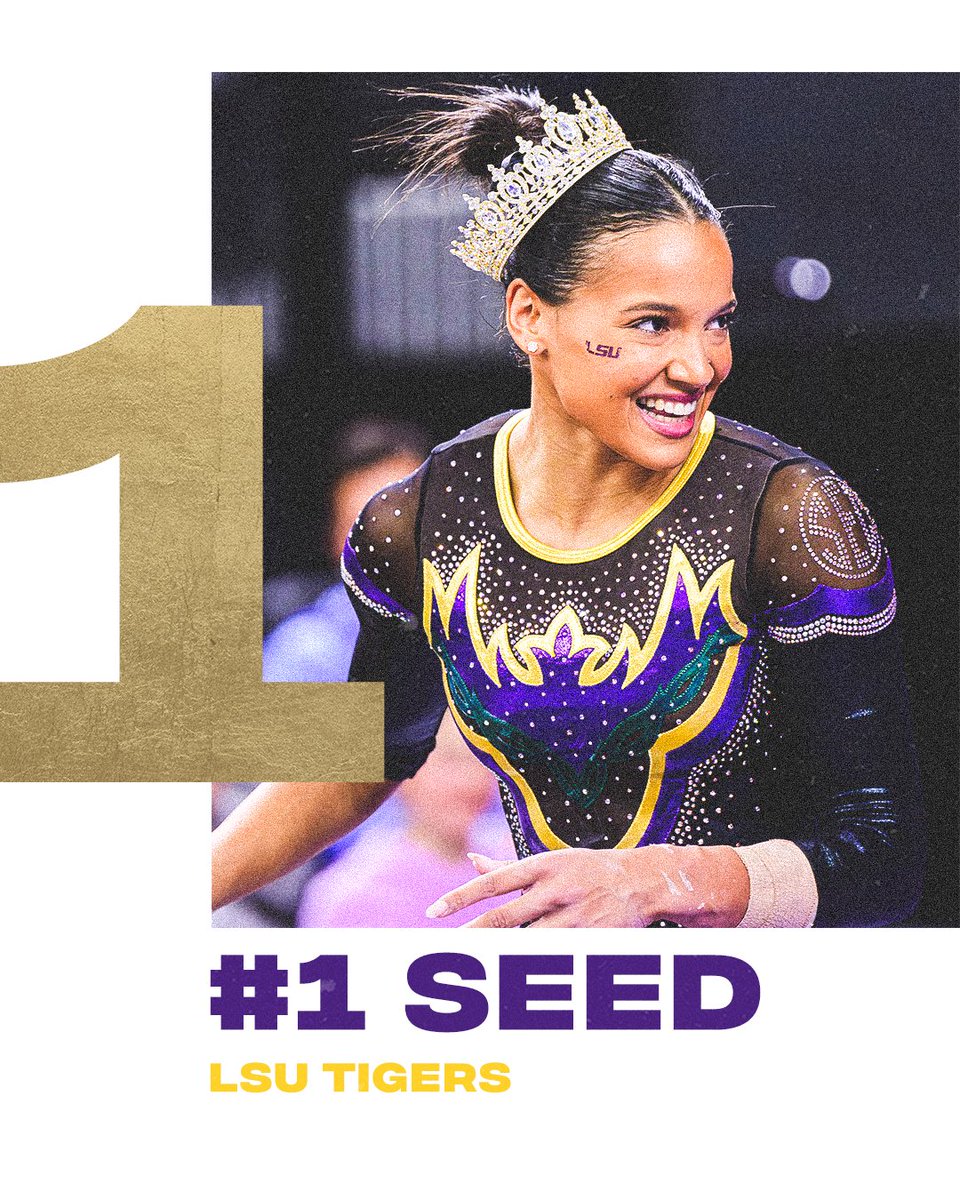 SECNetwork's tweet photo. LSU is the No. 1 seed for the first time in program history 👑

@LSUgym https://t.co/0XzguV0PVa
