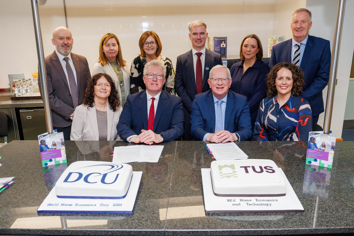 Dublin City University (@dcu) on Twitter photo DCU and <a href="/TUS_ie/">Technological University of the Shannon</a> launch new joint Home Economics and Technology teaching degree.
The first two years of the degree will take place at the TUS Athlone Campus, and the final two years at the DCU Institute of Education, St Patrick’s Campus in Dublin.
Read: launch.dcu.ie/420HBbu DCU and <a href="/TUS_ie/">Technological University of the Shannon</a> launch new joint Home Economics and Technology teaching degree.
The first two years of the degree will take place at the TUS Athlone Campus, and the final two years at the DCU Institute of Education, St Patrick’s Campus in Dublin.
Read: launch.dcu.ie/420HBbu