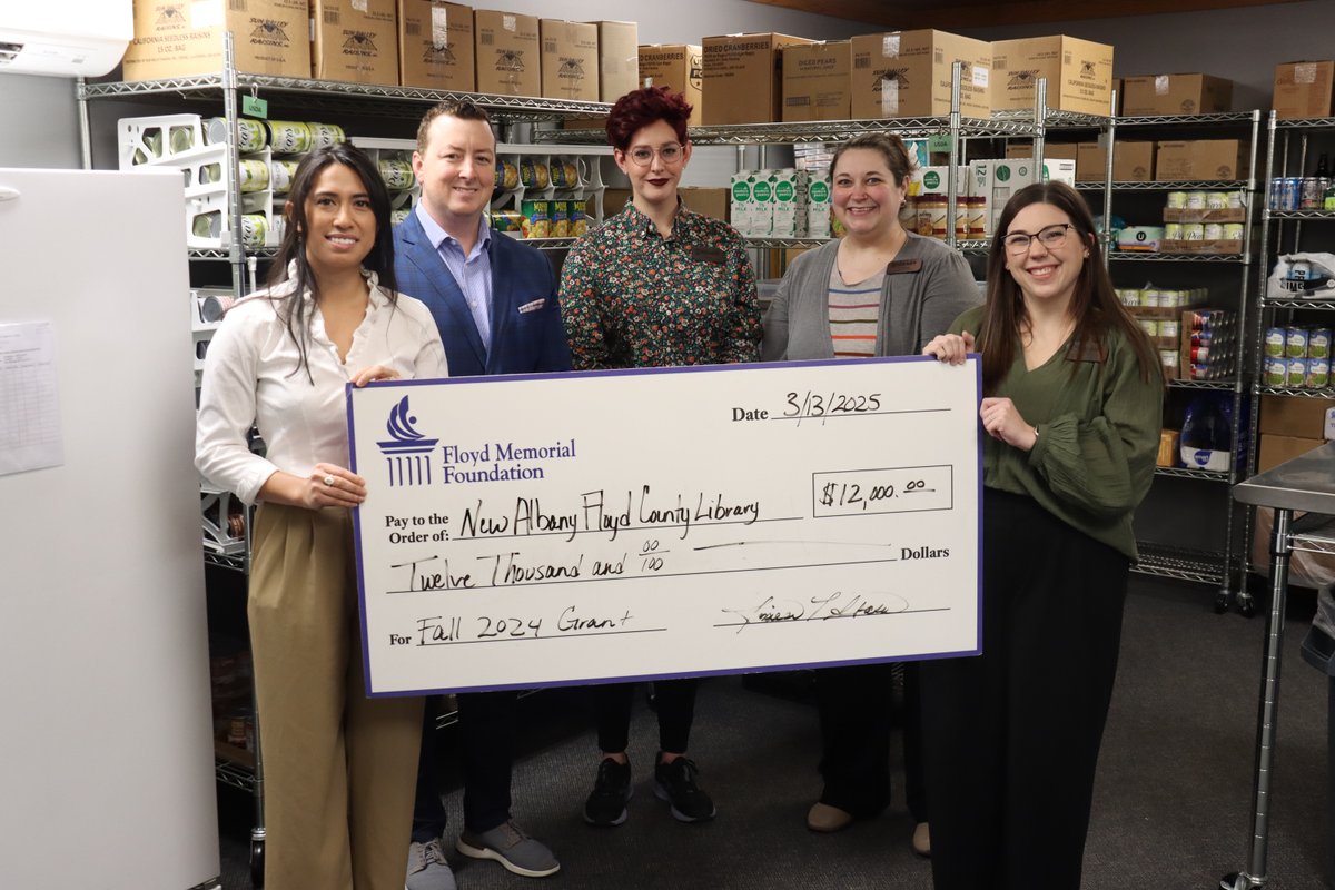 NAFCPL's tweet photo. Thanks to Floyd Memorial Foundation for supporting The Floyd County Library's Community Corner Food Pantry! We are so grateful for this grant, which will help fund our Day Bag program for individuals needing quick access to a day's worth of food. https://t.co/fzJmh33AKs