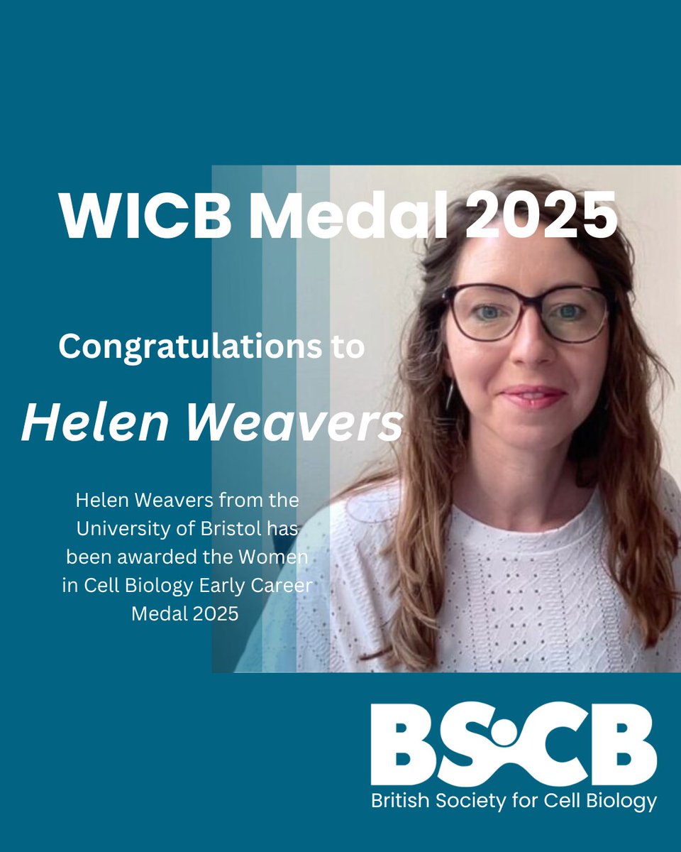 Congratulations Helen Weavers
2025 Women in Cell Biology Early Career medal winner
