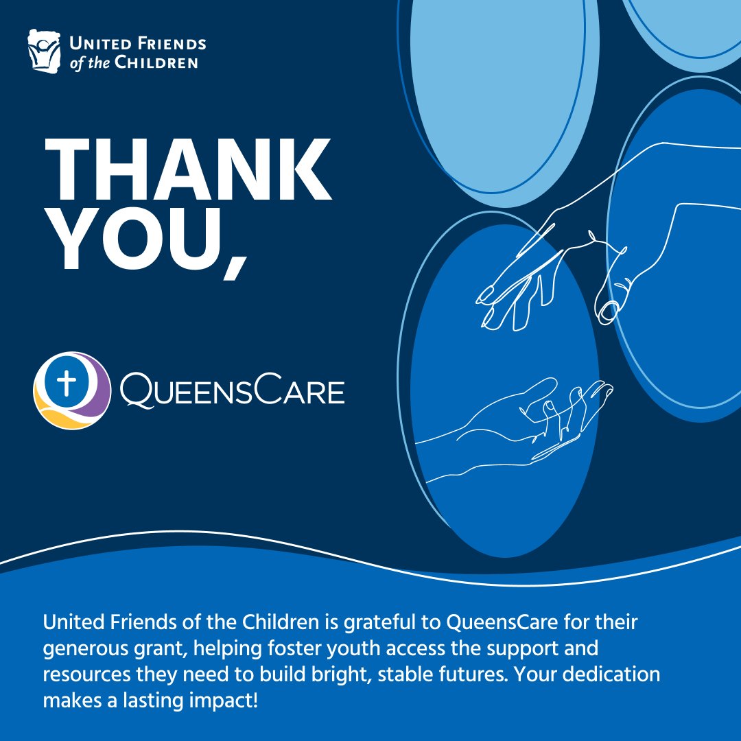 UnitedFriends's tweet photo. Thank you @queenscarela for your incredible generosity and unwavering support for foster youth! 

Your grant invests in brighter futures by helping us provide essential resources, educational support, and mental health services, giving foster youth the confidence and tools they need to thrive. Your commitment to empowering foster youth is truly inspiring! 🙌💙