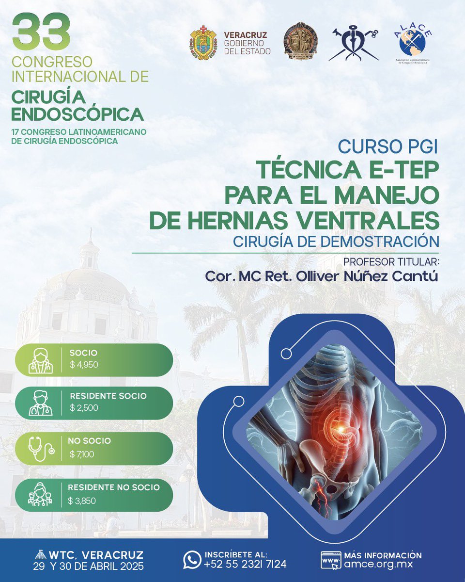 Dr Olliver Cirujano de Hernias & Trauma 💪🏼🧠 (@herniaytraumacx) on Twitter photo Tendremos este curso precongreso en Veracruz. Me acompaña <a href="/SalidoSergio/">Sergio Salido</a> desde 🇪🇸 además de un gran grupo de profesores. El curso más completo sobre esta técnica en 🇲🇽 (y no lo digo yo)!!! Tendremos este curso precongreso en Veracruz. Me acompaña <a href="/SalidoSergio/">Sergio Salido</a> desde 🇪🇸 además de un gran grupo de profesores. El curso más completo sobre esta técnica en 🇲🇽 (y no lo digo yo)!!!