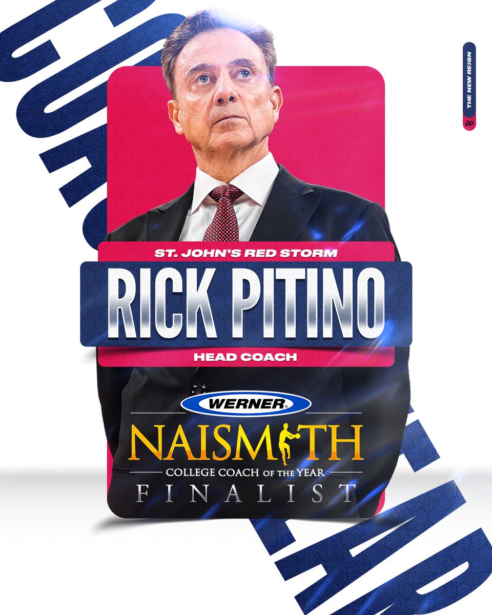 Coach Pitino has been named one of four finalists for the 2025 Werner Ladder Naismith Men’s College Coach of the Year award 🏀🏆

🗞️: bit.ly/41XAPDk

<a href="/NaismithTrophy/">Naismith Awards</a> | #RedStorm