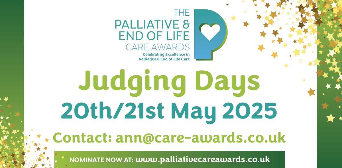 Palliative & End of Life Care Awards (@pall_awards) on Twitter photo π Save the Date! π
Judging Days for The Palliative Care Awards are set for 20th & 21st May 2025! π
Celebrating Excellence in Palliative & EOL Care Awards
Get involved: ann@care-awards.co.uk π Save the Date! π
Judging Days for The Palliative Care Awards are set for 20th & 21st May 2025! π
Celebrating Excellence in Palliative & EOL Care Awards
Get involved: ann@care-awards.co.uk