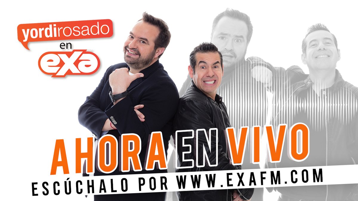 Yordi Rosado (@yordirosado) on Twitter photo ¡Buenos días! En estos momentos arrancamos <a href="/yordienexa/">Yordi en EXA</a> EN VIVO ▶ 🎙️🎶
Escúchanos desde exafm.com en tu computadora o por medio de la APP de Tune In Radio desde tu celular.
<a href="/soymanolofer/">Manolo Fernandez</a> <a href="/ExaFM/">Exa FM</a> ¡Buenos días! En estos momentos arrancamos <a href="/yordienexa/">Yordi en EXA</a> EN VIVO ▶ 🎙️🎶
Escúchanos desde exafm.com en tu computadora o por medio de la APP de Tune In Radio desde tu celular.
<a href="/soymanolofer/">Manolo Fernandez</a> <a href="/ExaFM/">Exa FM</a>