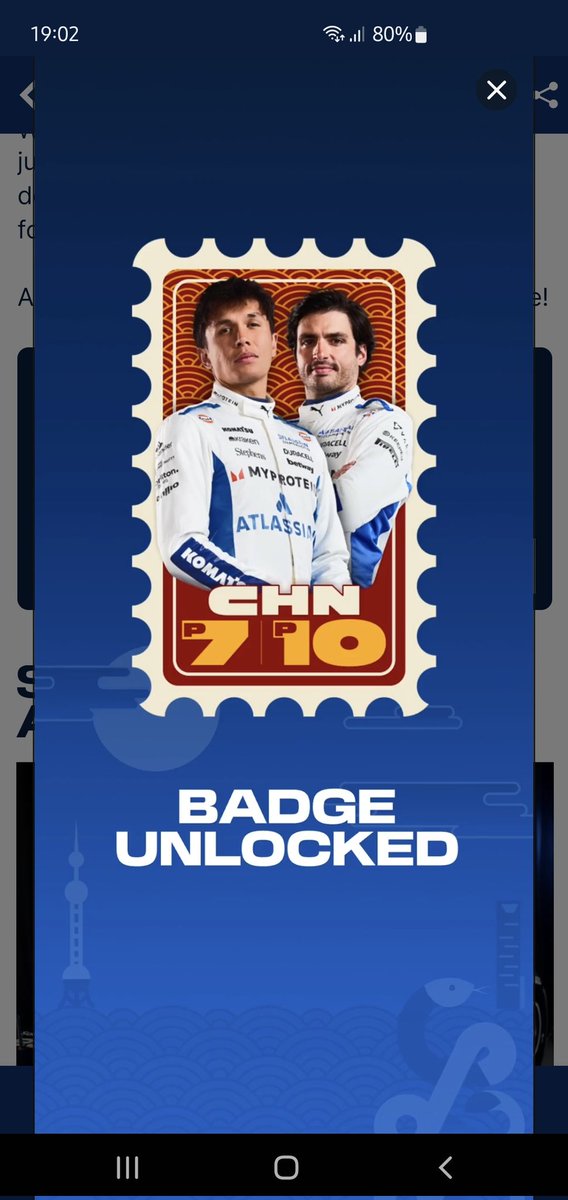 Hopefully the first of many <a href="/williamsf1/"></a> double points badges this season