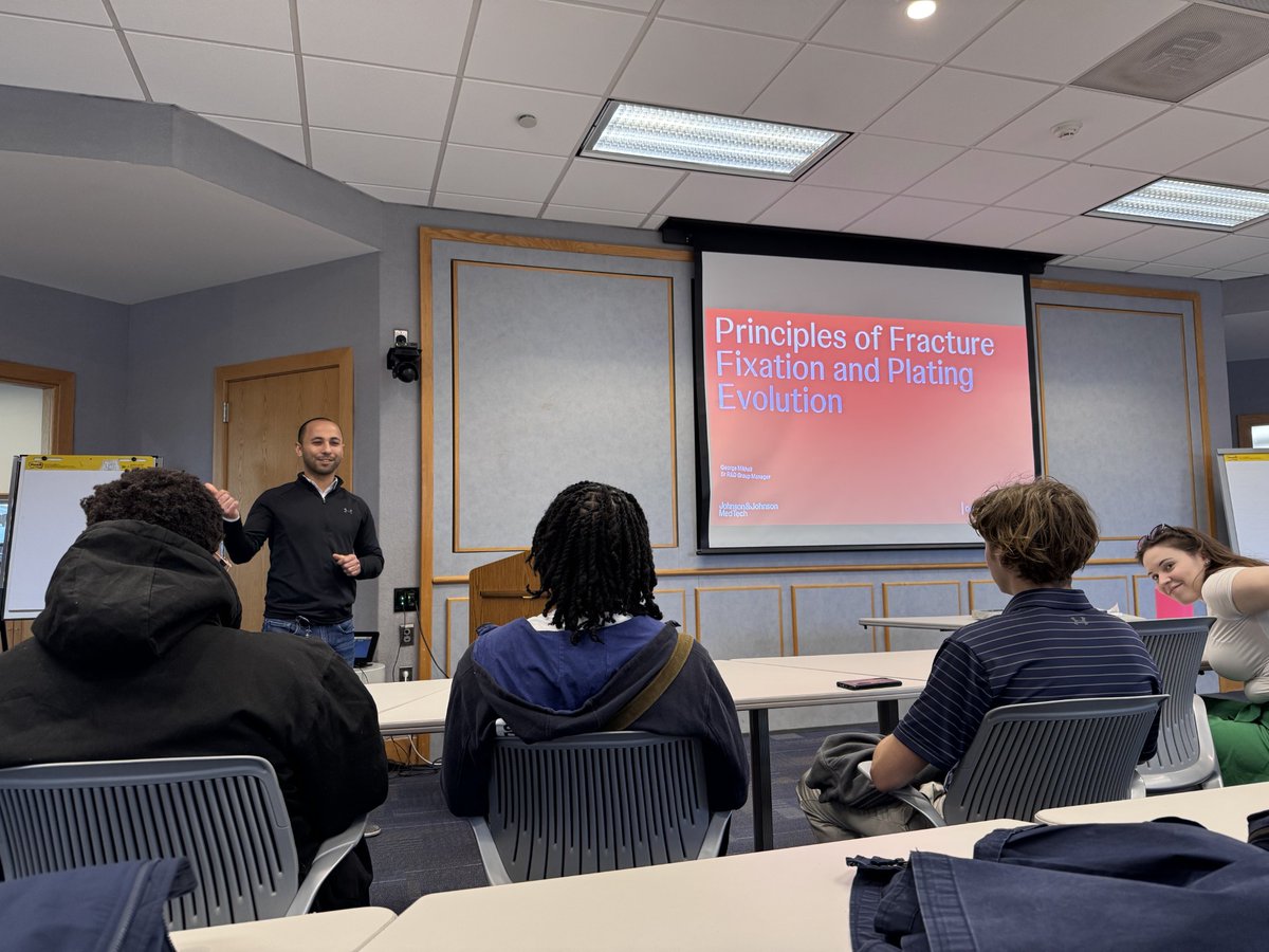 WUEngineering's tweet photo. A group of BME students visited DePuy Synthes, the orthopedic branch of Johnson &amp; Johnson in West Chester! Students visited the trauma implant testing labs, prototyping shops, and engaged in conversations with engineers and managers. https://t.co/pYfD4al286