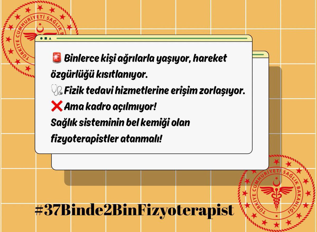 #KılavuzdaRekorFzt
Sağlık için yüksek sayıda fizyoterapist istihdamı bekliyoruz 
<a href="/drmemisoglu/">Prof. Dr. Kemal Memişoğlu</a> 
<a href="/saglikbakanligi/">T.C. Sağlık Bakanlığı</a>