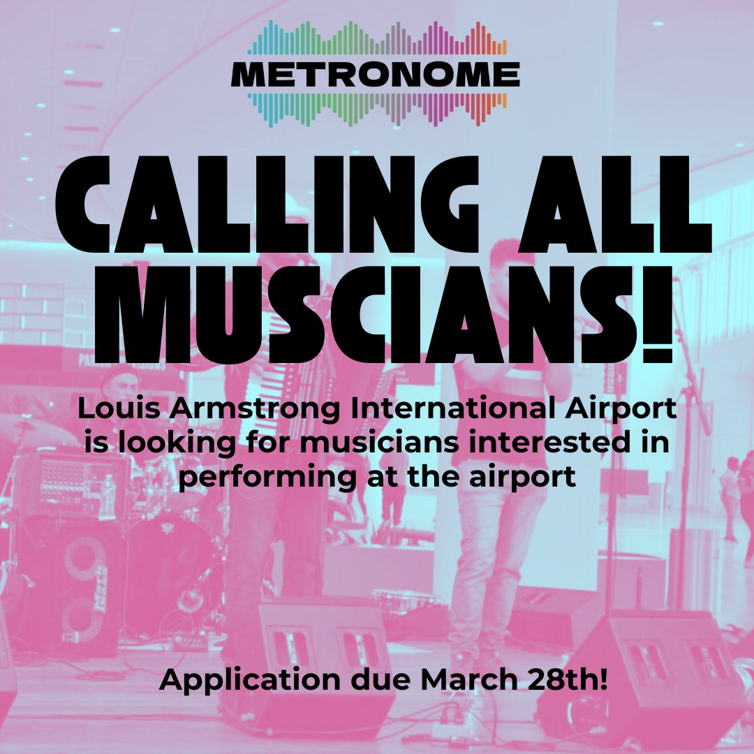 🎶 Calling all local musicians! <a href="/flyneworleans/">New Orleans Airport</a> is looking for performers to bring live music to travelers from around the world. Apply by Friday, March 28, 2025! 🎷✈️ #NOLA #LiveMusic #MSY

Apply Here: hubs.ly/Q03d7X2k0